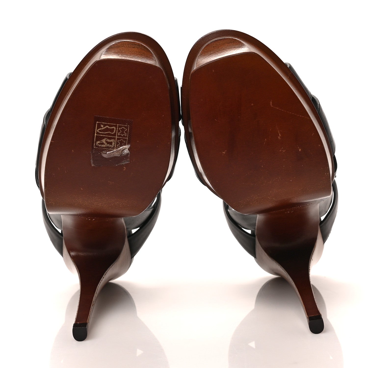 Saint Laurent Calfskin Tribute 105 Platform Sandals 37 Black 5 of 8