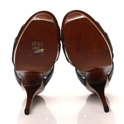 Saint Laurent Calfskin Tribute 105 Platform Sandals 37 Black 5 of 8