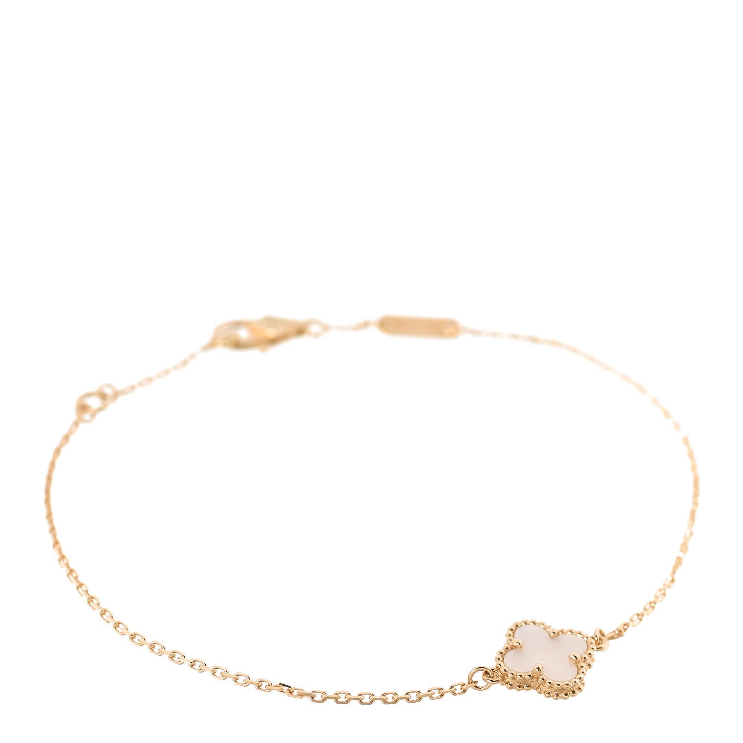Van Cleef & Arpels 18K Yellow Gold Mother of Pearl Sweet Alhambra Bracelet 1 of 7