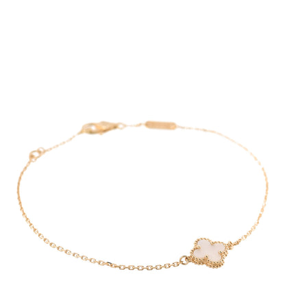 Van Cleef & Arpels 18K Yellow Gold Mother of Pearl Sweet Alhambra Bracelet 1 of 7