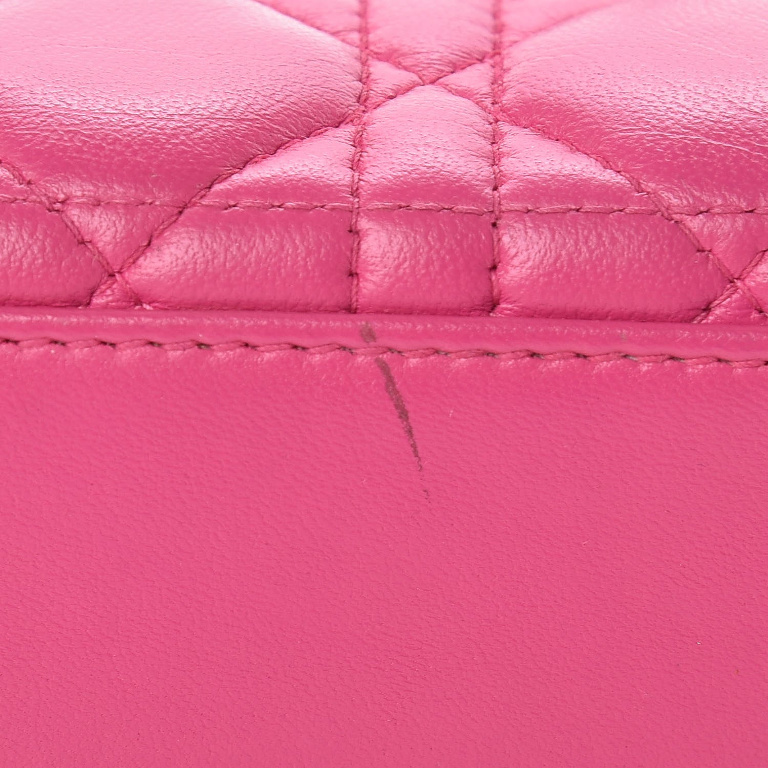 Christian Dior Lambskin Cannage Nano Lady Dior Fuchsia 10 of 11
