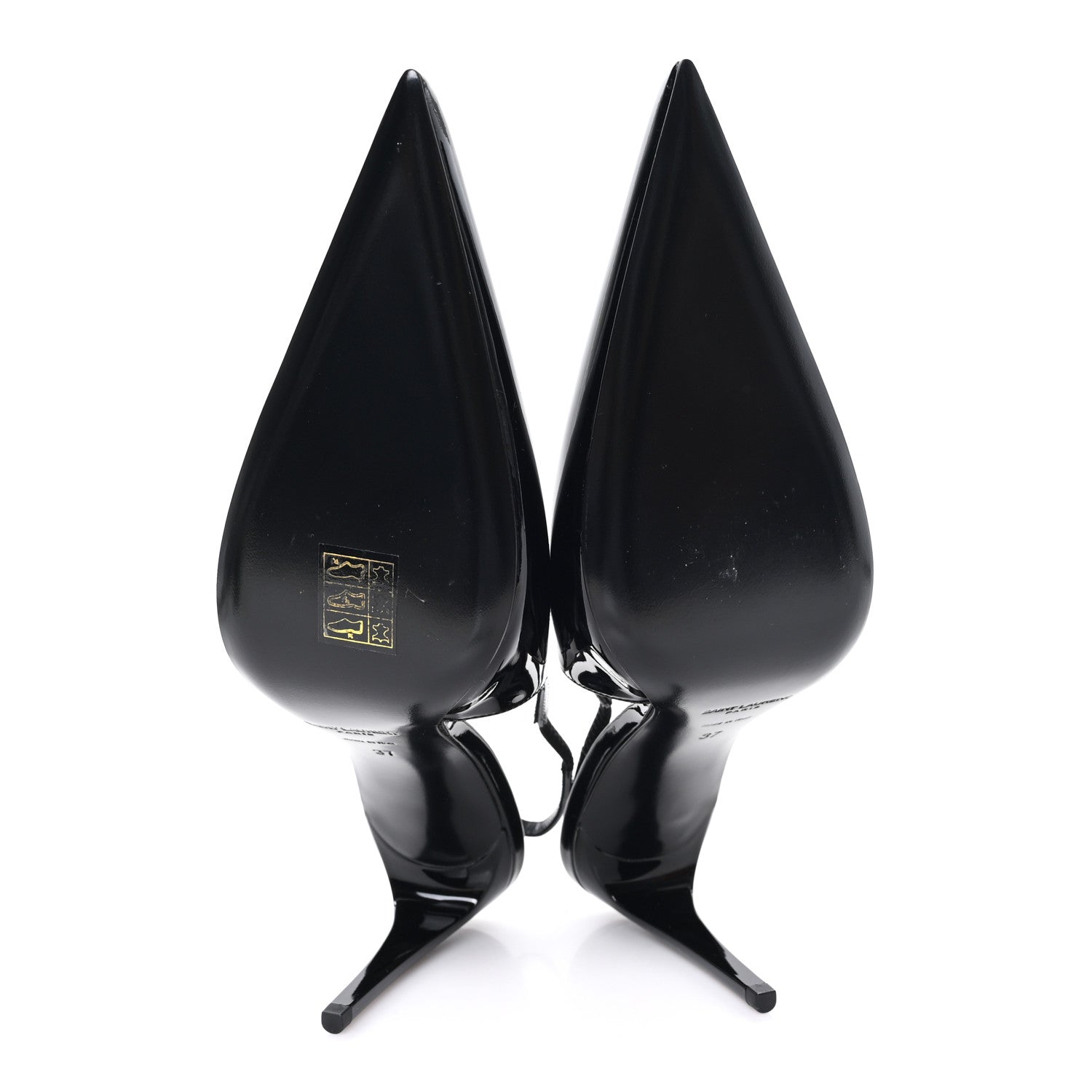 Saint Laurent Vernice Grupy Kendall 90mm Slingback Pumps 37 Black 6 of 10