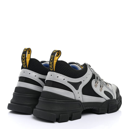 Gucci X SEGA Mesh Technical Canvas Calfskin Reflective Mens Flashtrek Sneakers 9.5 Silver Black 4 of 7