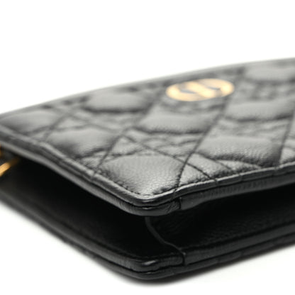 Christian Dior Calfskin Cannage Caro Zipped Pouch With Chain Black 8 of 10