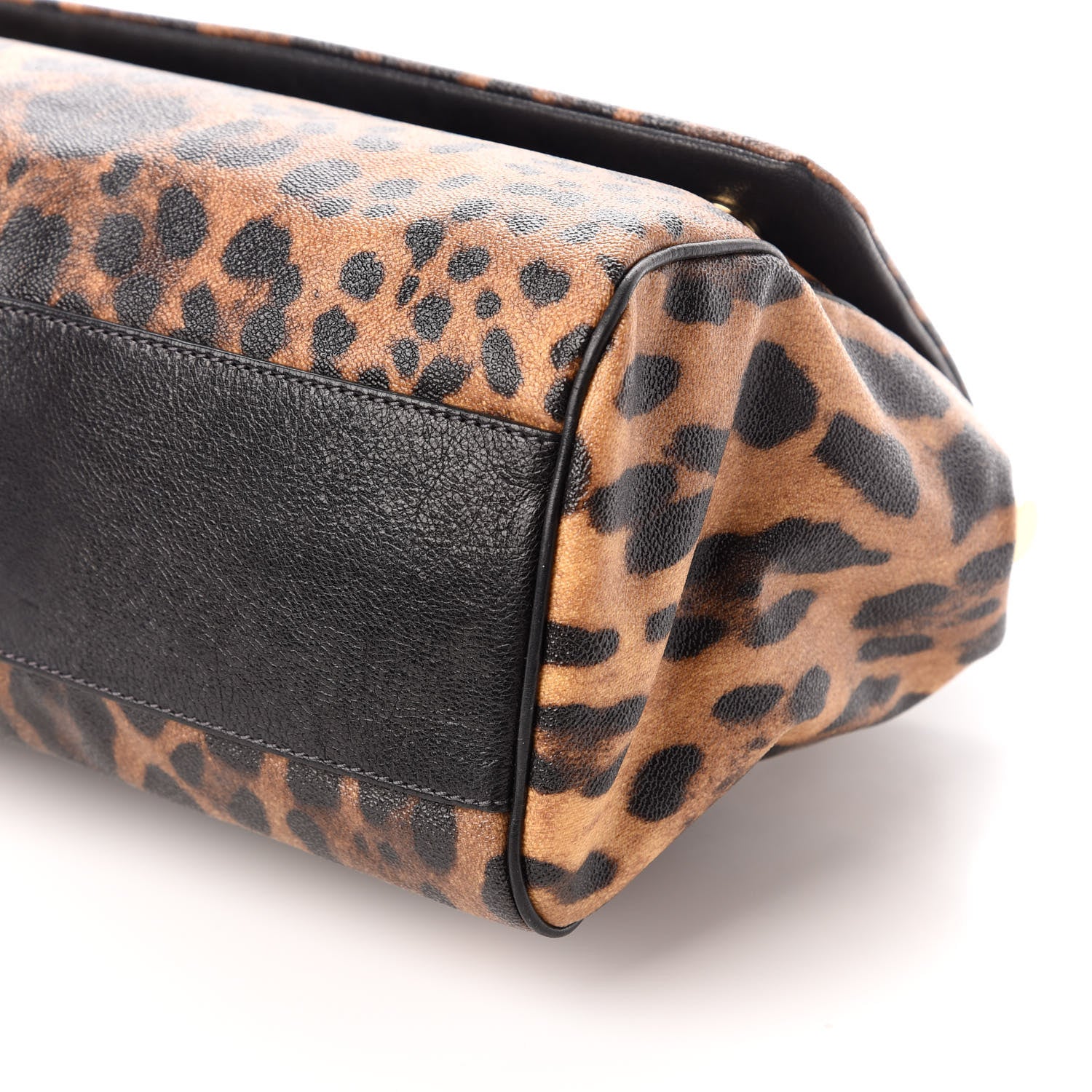 Dolce & Gabbana Dauphine Leopard Print Large Miss Sicily Satchel Black 8 of 8