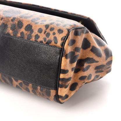Dolce & Gabbana Dauphine Leopard Print Large Miss Sicily Satchel Black 8 of 8