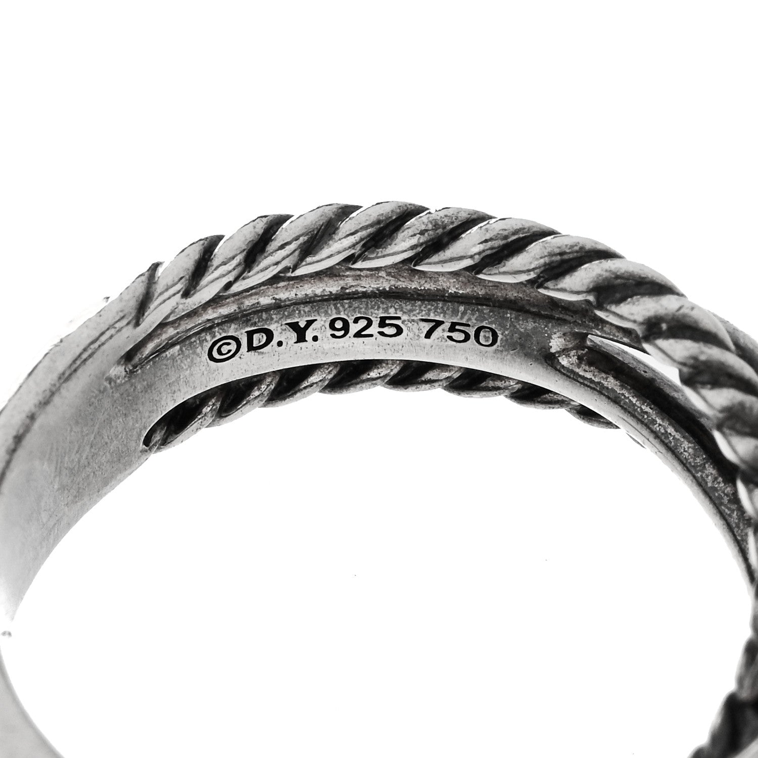 David Yurman Sterling Silver 18K Yellow Gold 6mm X Crossover Ring 50/5.5 4 of 4