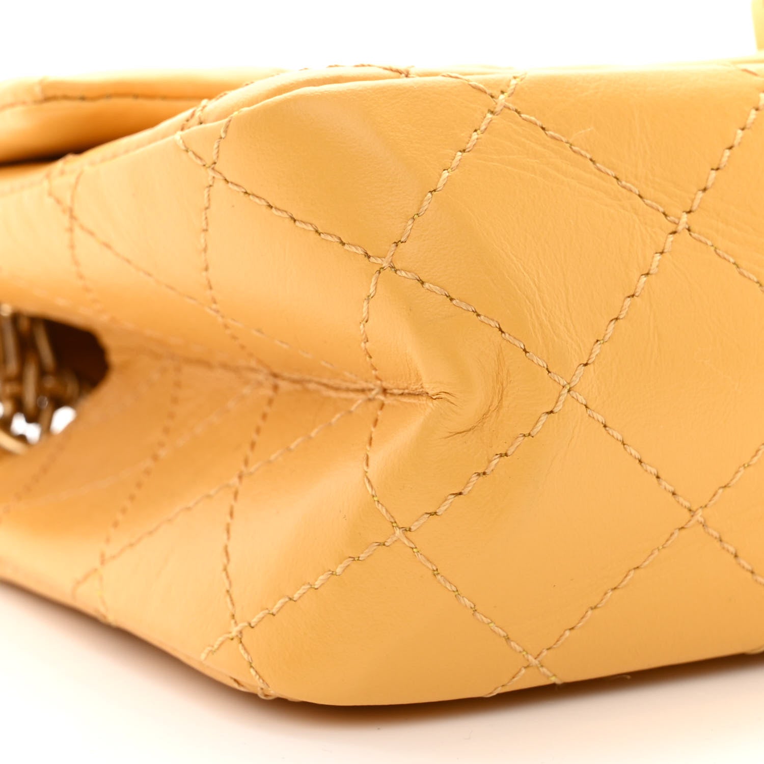Chanel Aged Calfskin Quilted 2.55 Reissue Mini Flap Yellow 9 of 11