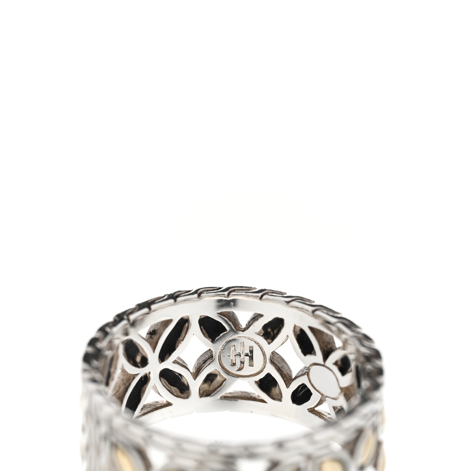 John Hardy Sterling Silver 18K Yellow Gold Batu Kawung Band Ring 54 7 5 of 6