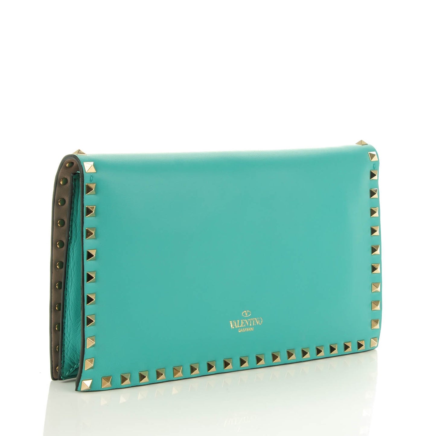 Nappa Rockstud Wristlet Clutch Colibri