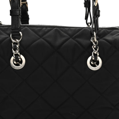 Prada Nylon Tessuto Quilted Chain Shoulder Bag Black 7 of 10