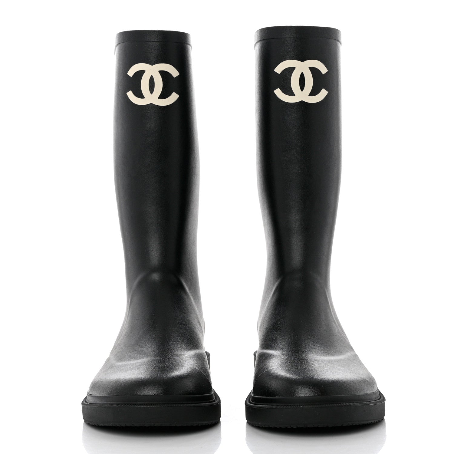 Chanel Caoutchouk CC High Boots 42 Black 2 of 7