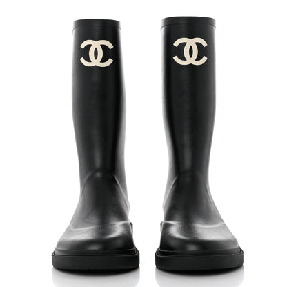 Chanel Caoutchouk CC High Boots 42 Black 2 of 7