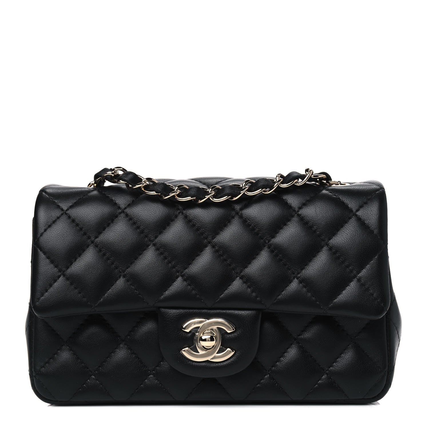Chanel Lambskin Quilted Mini Rectangular Flap Black 1 of 4