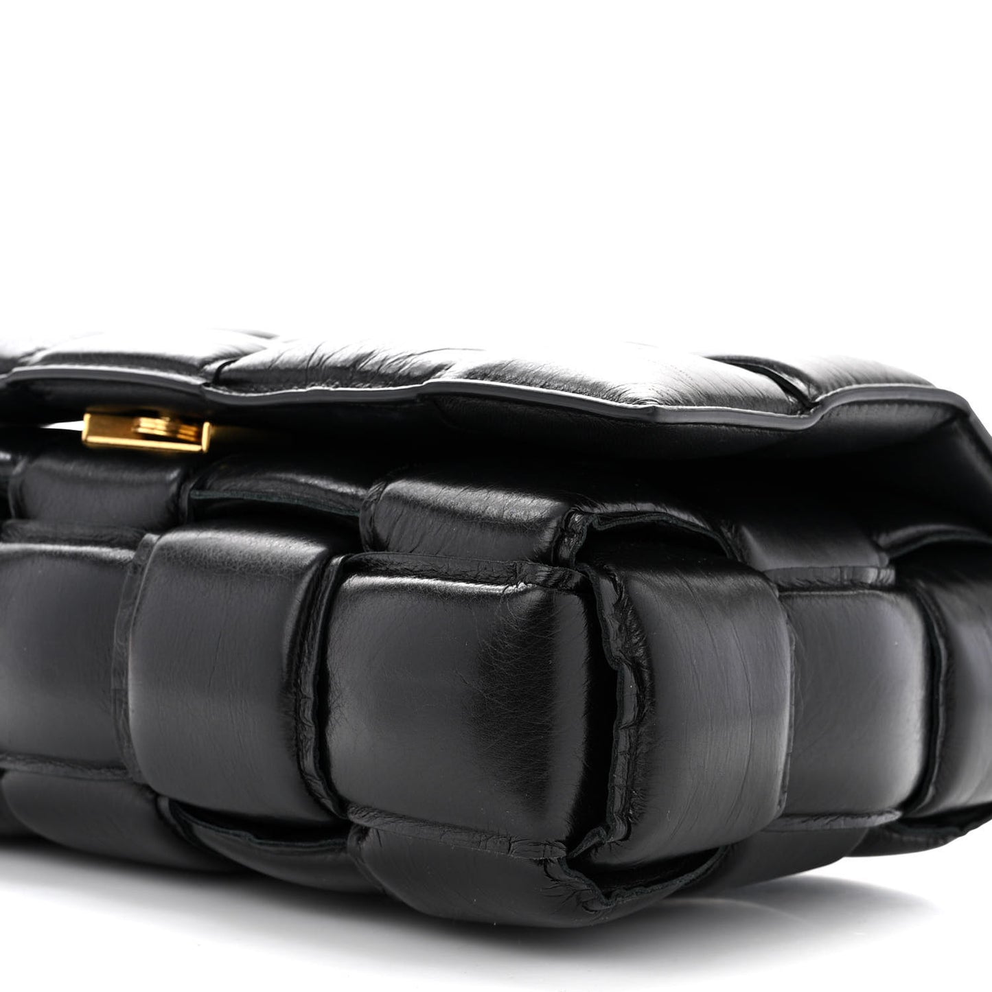 Nappa Maxi Intreccio Padded Cassette Crossbody Bag Black