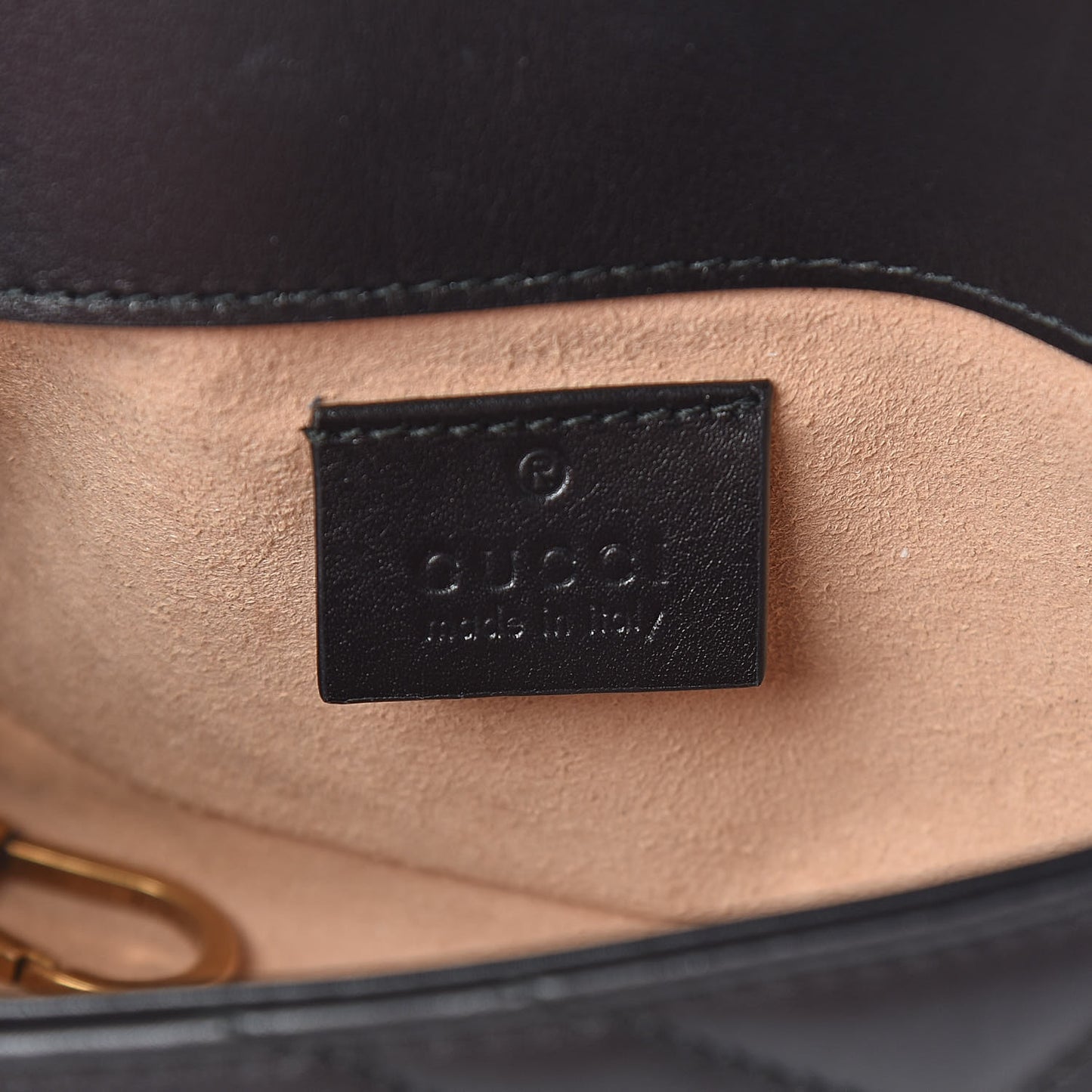 Calfskin Matelasse Super Mini GG Marmont Shoulder Bag Black