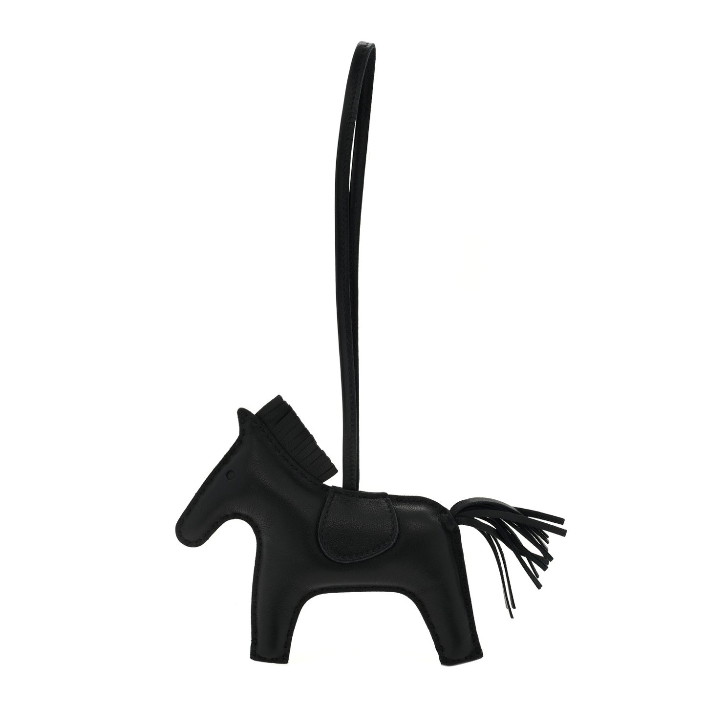 Milo Lambskin Grigri Rodeo Horse Bag Charm MM So Black
