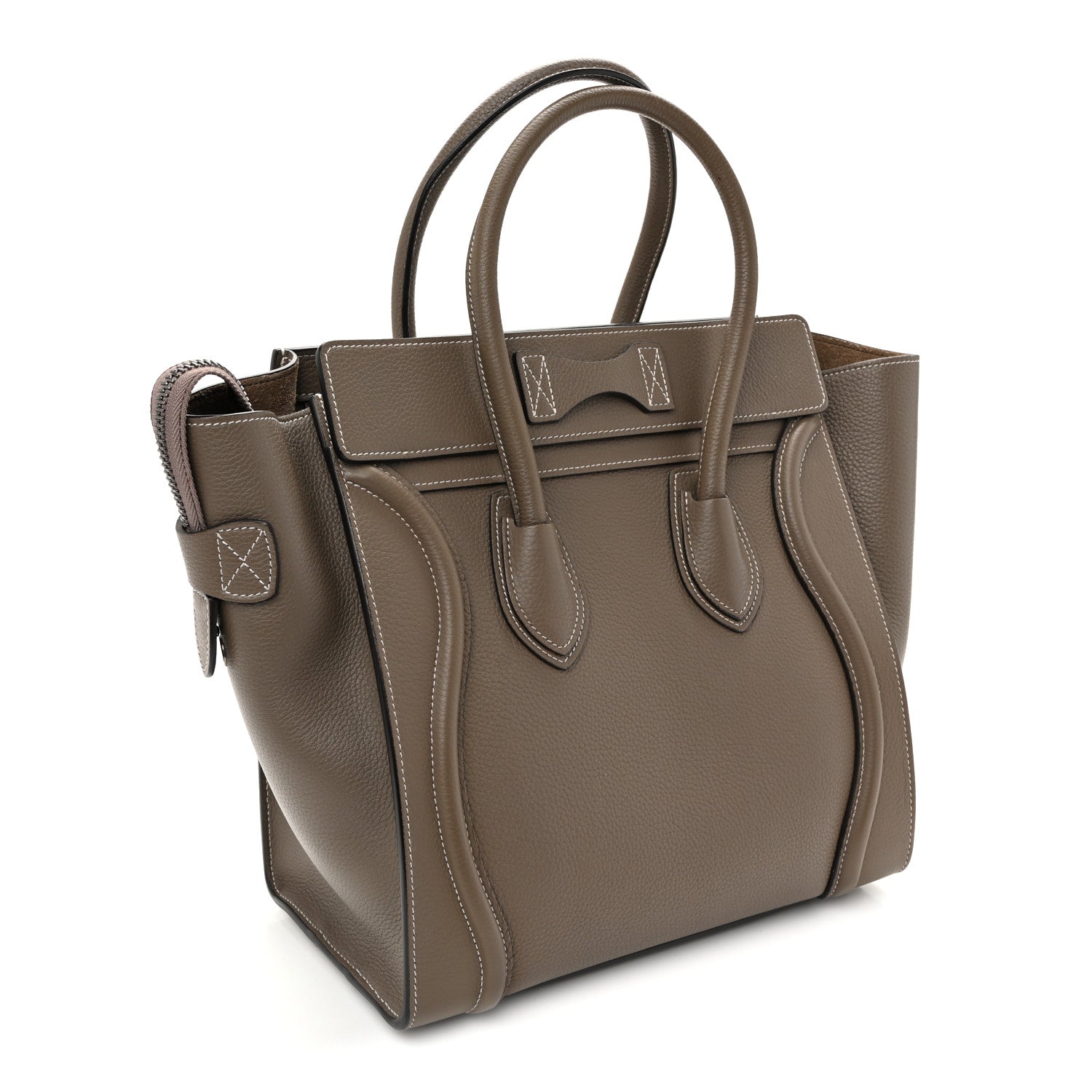 Celine Drummed Calfskin Micro Luggage Souris 3 of 10