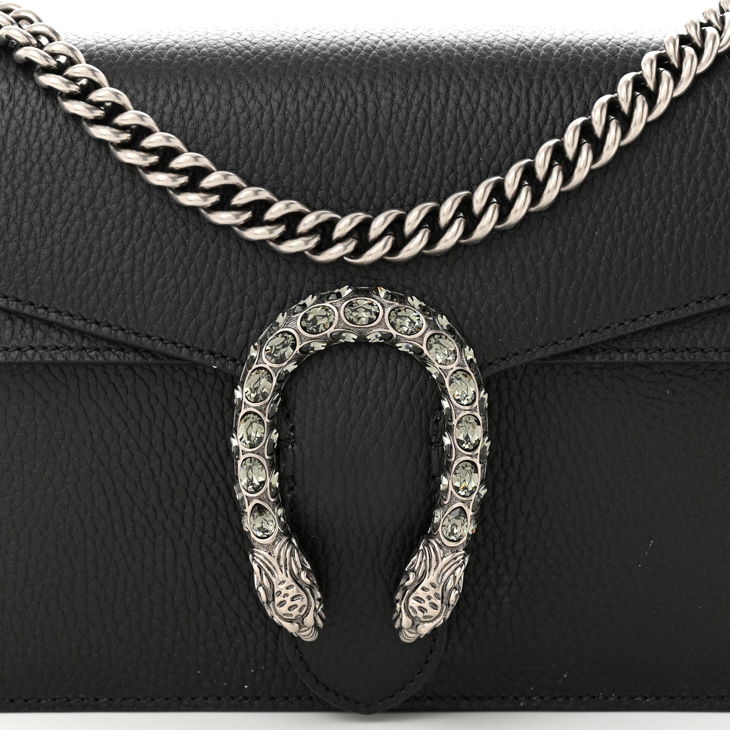 Pebbled Calfskin Small Dionysus Shoulder Bag Black