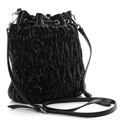 Miu Miu Paillettes Mate Bucket Bag Black 3 of 11