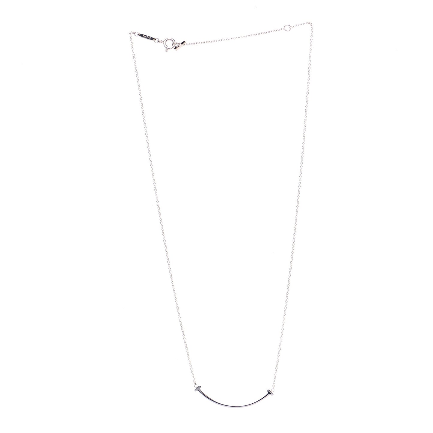Sterling Silver Small T Smile Pendant Necklace