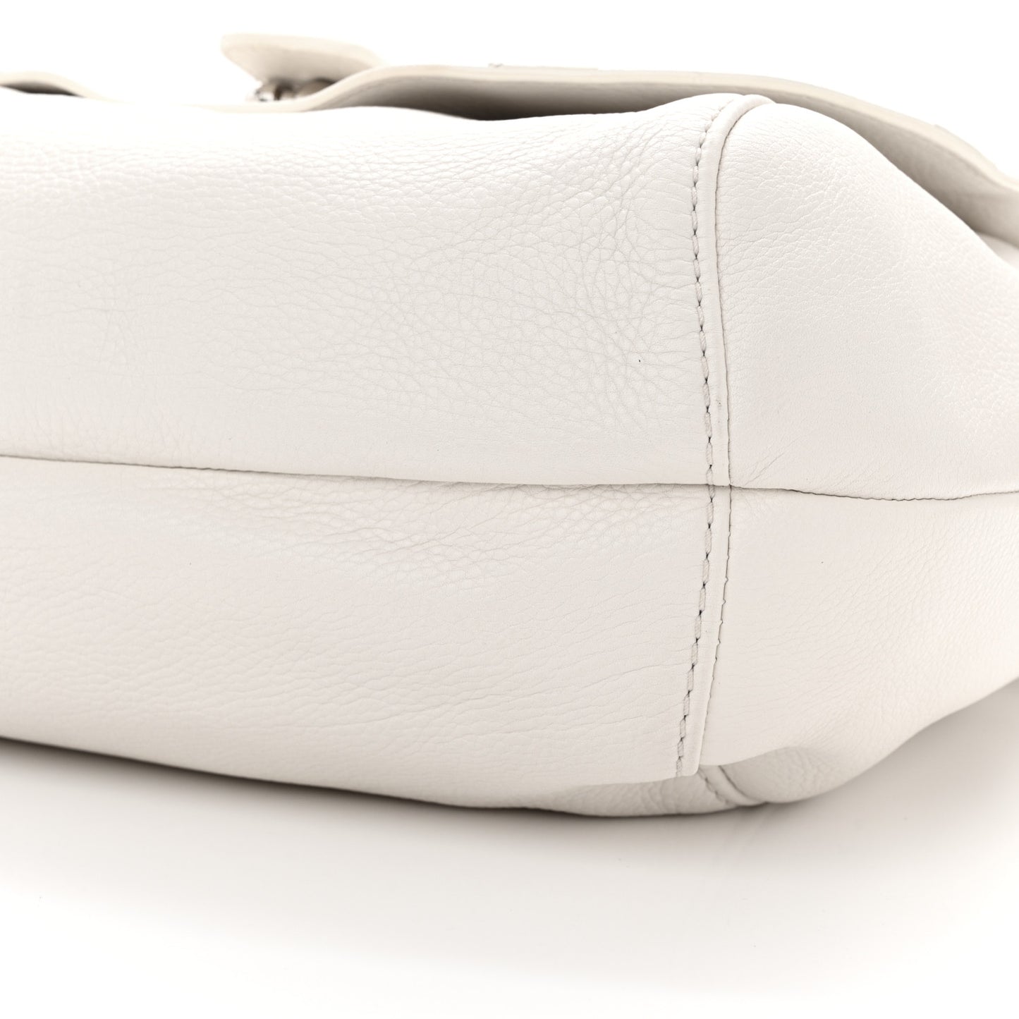 Calfskin Techno Horsebit Large Flap White