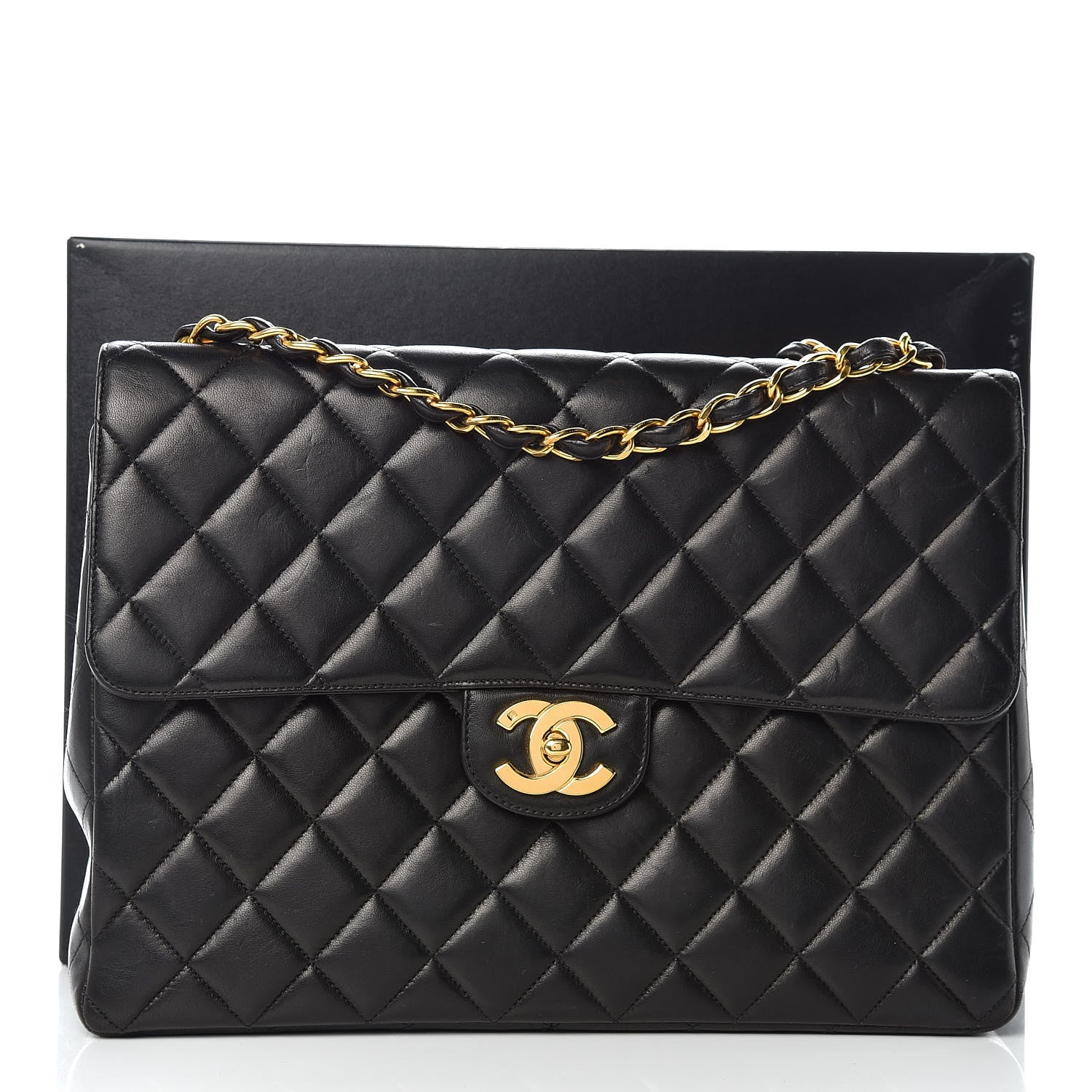 Chanel Lambskin Quilted Jumbo Single Flap Black 18 of 18