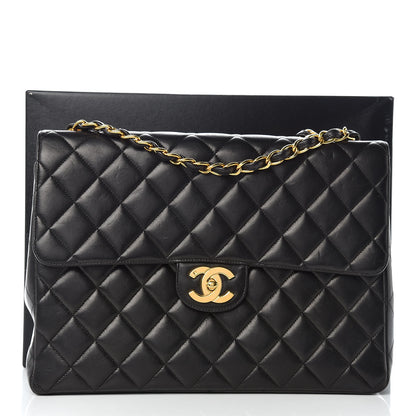 Chanel Lambskin Quilted Jumbo Single Flap Black 18 of 18