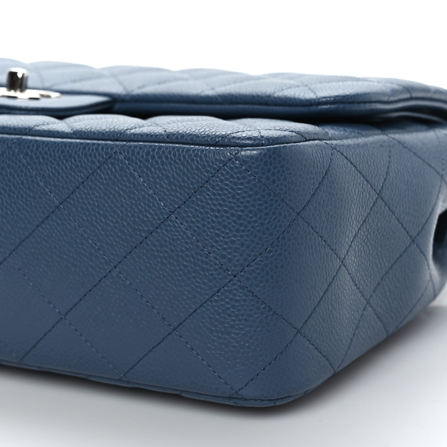 Chanel Caviar Quilted Jumbo Double Flap Blue 9 of 9