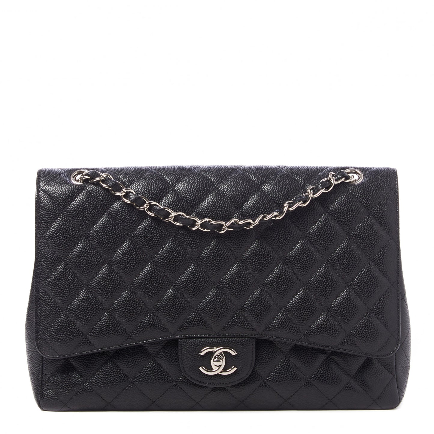 Caviar Quilted Maxi Single Flap Black