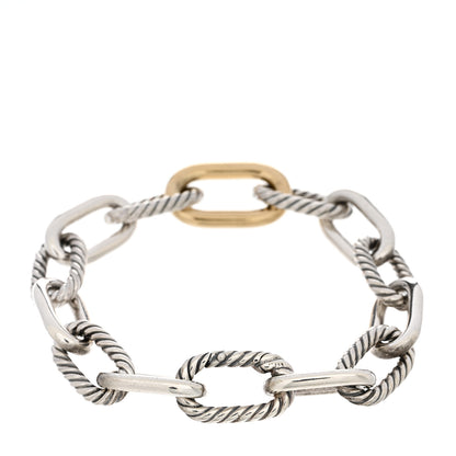 David Yurman Sterling Silver 18K Yellow Gold 11mm Madison Chain Bracelet 2 of 3
