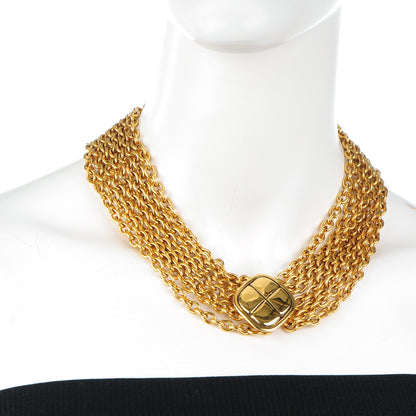 Chanel Multi Strand Chain Short Necklace Gold 2 of 5