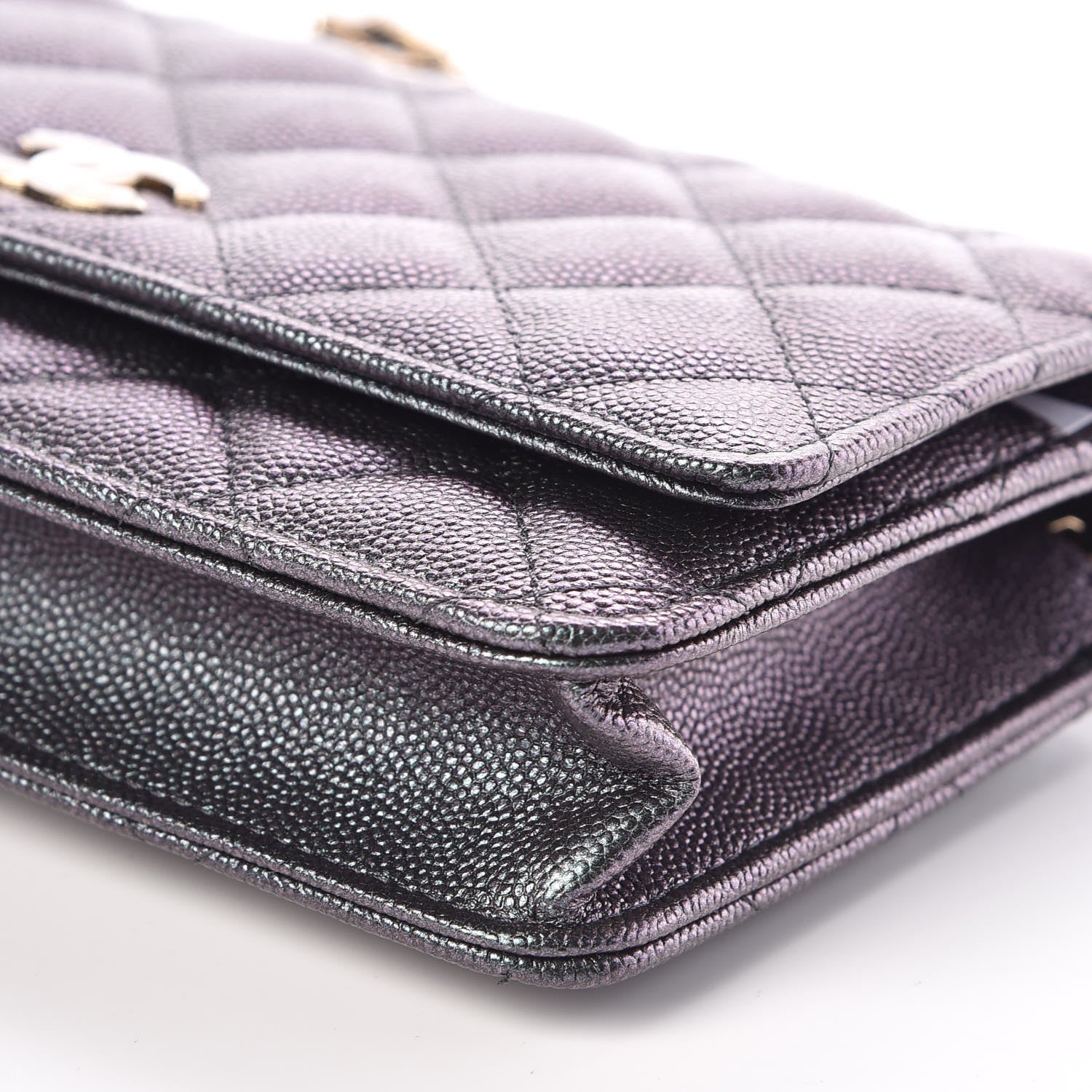 Chanel Iridescent Caviar Quilted Wallet On Chain WOC Black 11 of 12
