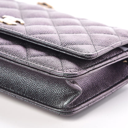 Chanel Iridescent Caviar Quilted Wallet On Chain WOC Black 11 of 12