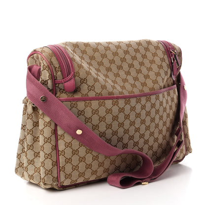 Gucci Monogram Margaux Calfskin Large Diaper Bag Beige Ebony Peonia Flower 3 of 11