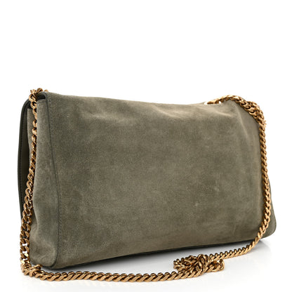 Saint Laurent Smooth Calfskin Suede Medium Reversible Monogram Kate Satchel Olive 4 of 18