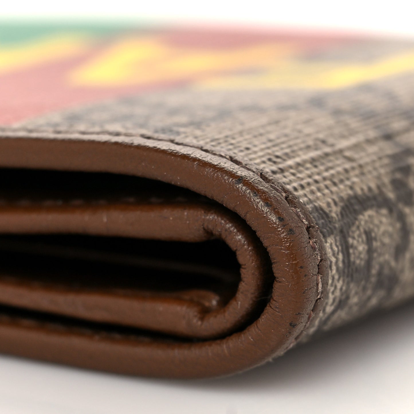 GG Supreme Monogram Azalea Calfskin Fake/Not Bi-Fold Wallet Beige Ebony Brown Sugar