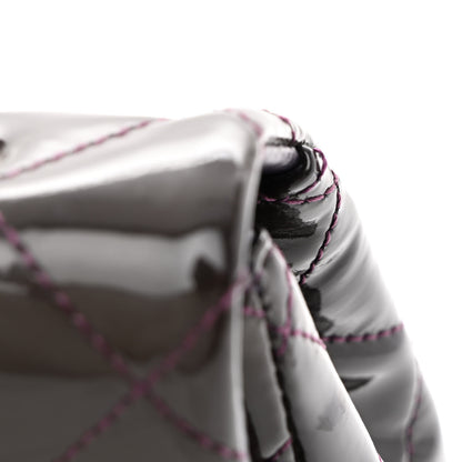 Chanel Patent Quilted Jumbo Single Flap Dark Purple 10 of 10
