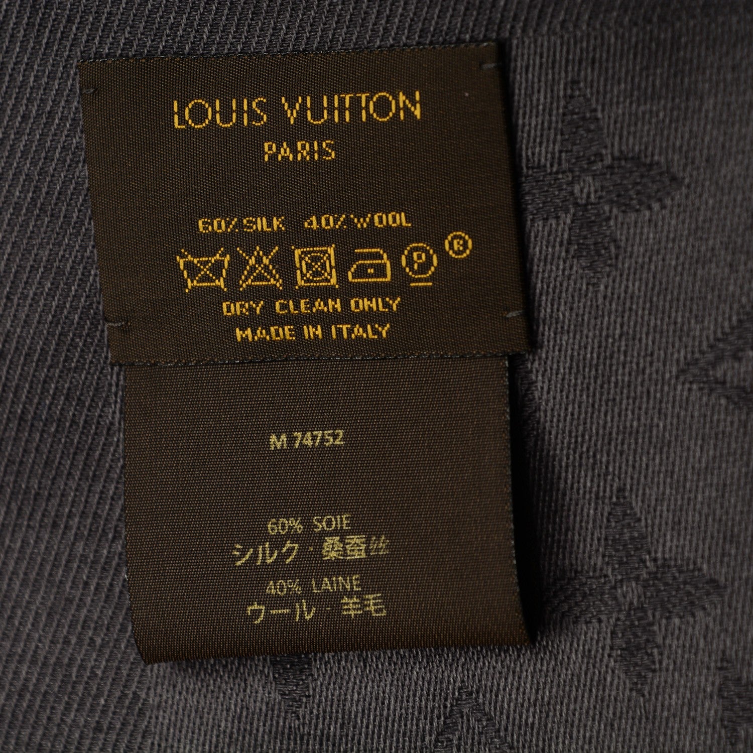 Louis Vuitton Wool Silk Monogram Shawl Anthracite 5 of 5
