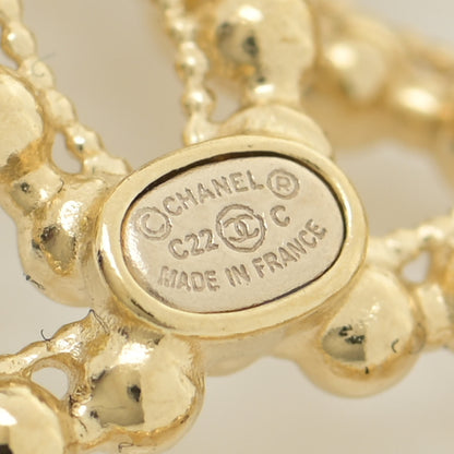 Chanel Metal Bead Round CC Drop Earrings Gold 4 of 4