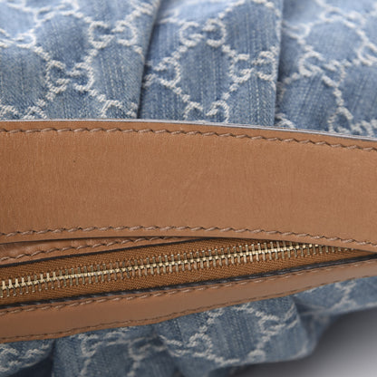 Gucci Denim Monogram Medium Sukey Hobo Blue 12 of 13