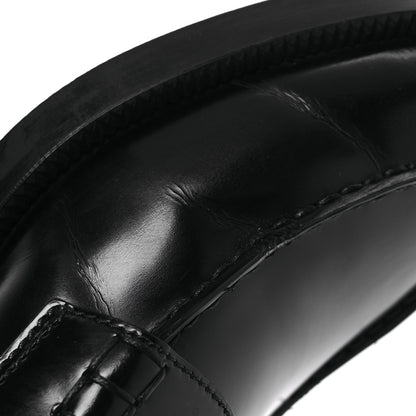 Prada Spazzolato Metal Triangle Logo Loafers 38 Black 14 of 15