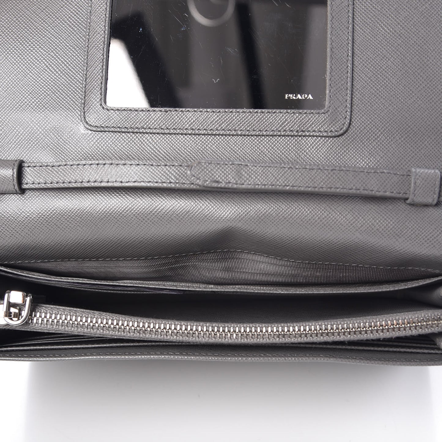 Saffiano Metal Flap Wallet With Strap Marmo