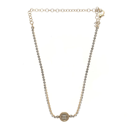 Chanel Crystal CC Chain Short Necklace Gold 3 of 6