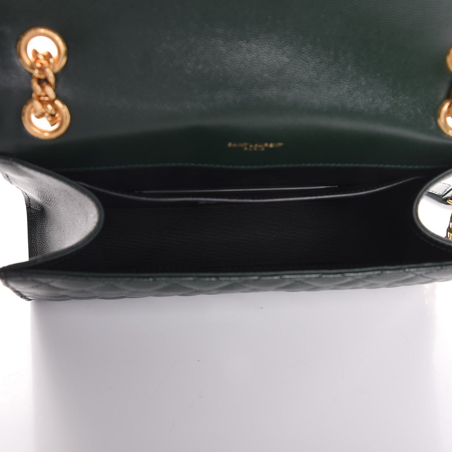 Grain De Poudre Textured Mixed Matelasse Medium Triquilt Monogram Satchel Vert Fonce
