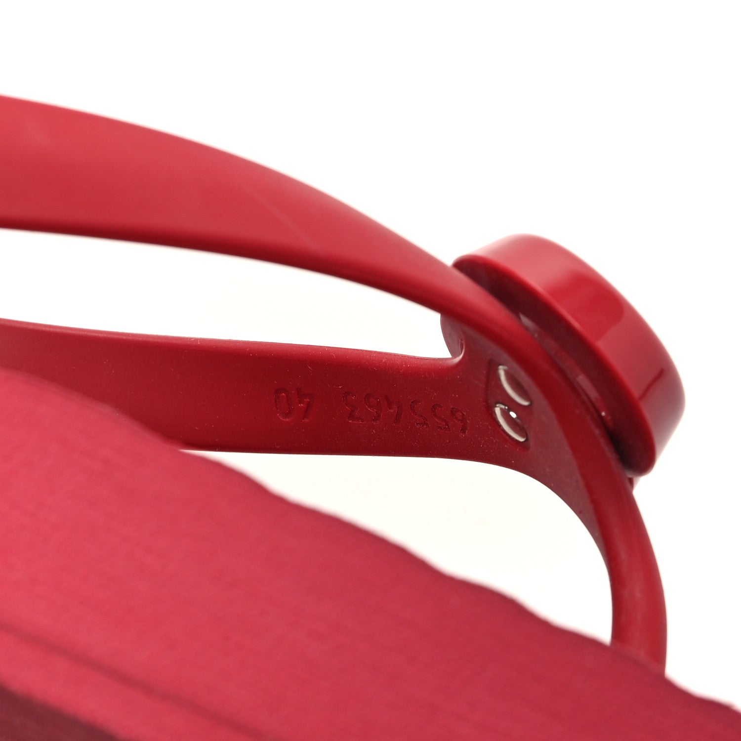 Gucci Rubber Chevron Womens GG Thong Sandals 40 Red 8 of 9