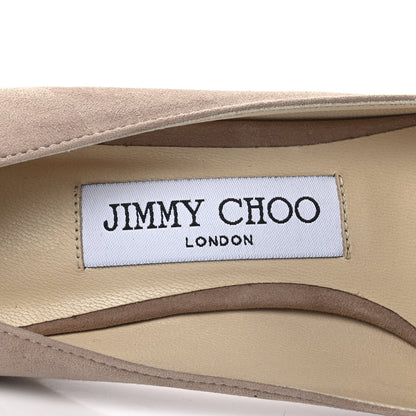 Jimmy Choo Suede Nappa Ruffle Leena 85 Pumps 35 Stone 8 of 8