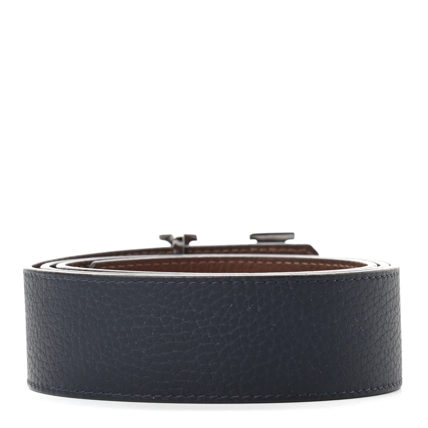 Louis Vuitton Taurillon Calfskin 40mm LV Tilt Reversible Belt 90 36 Navy Cognac 2 of 10