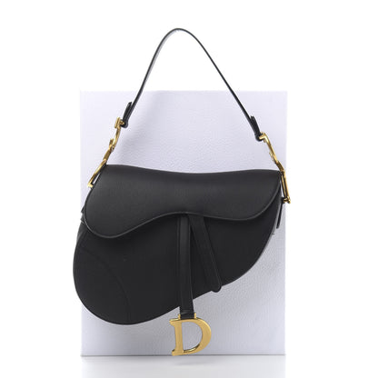 Christian Dior Grained Calfskin Saddle Bag Black 11 of 11