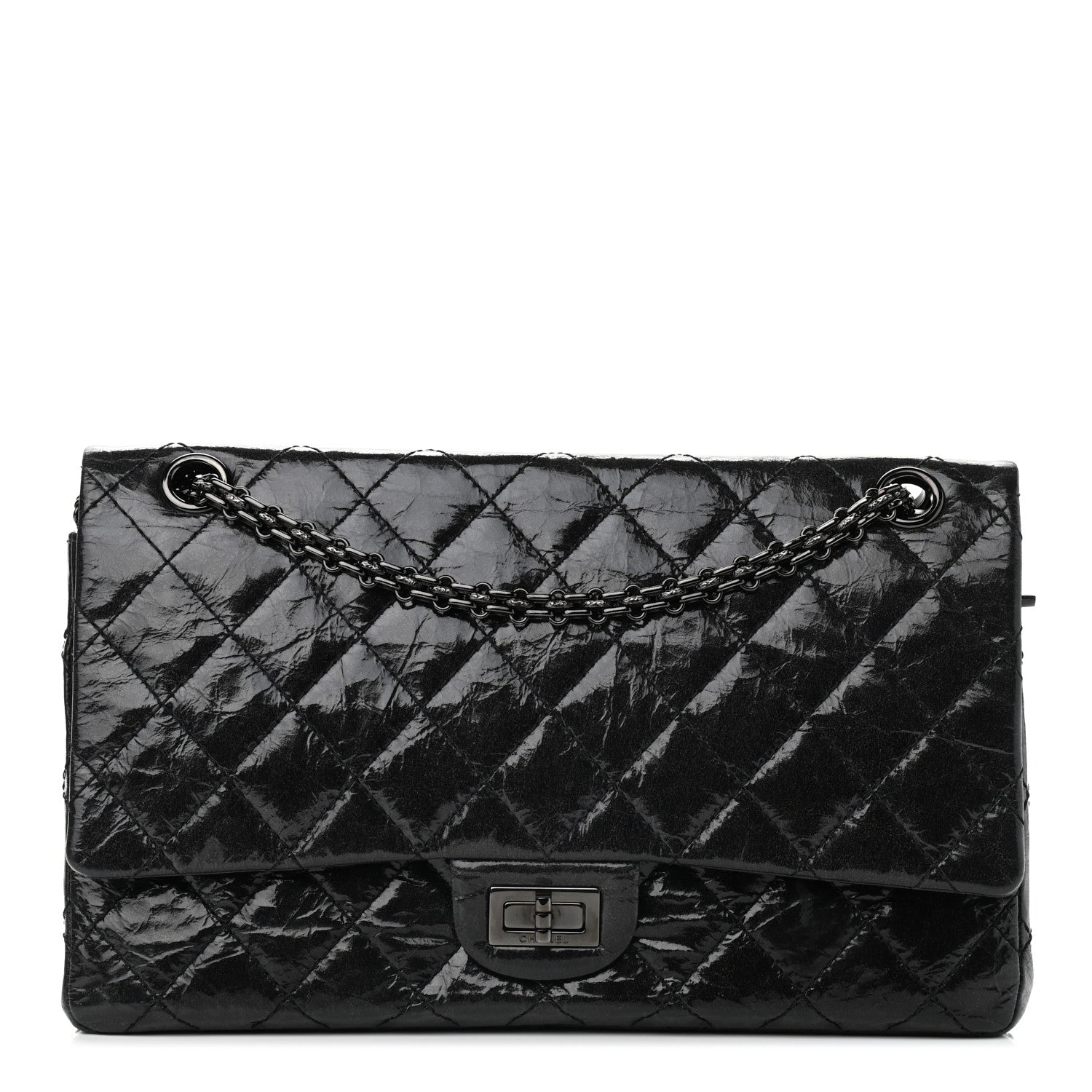 Chanel Glazed Calfskin Quilted 2.55 Reissue 226 Flap So Black 1 of 9